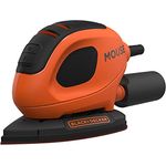 Black+Decker Dreieckschleifer Mouse (55 Watt, Schleifplatte 133 x 95 mm, mit Staubsaugeradapter, Schleifen-Polieren, Klettfix-System, inkl. 6 Schleifpapiere + 12 Erssatzschleifpapierspitzen) BEW230