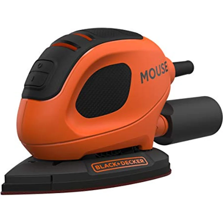 Black+Decker Dreieckschleifer Mouse (55 Watt, Schleifplatte 133 x 95 mm, mit Staubsaugeradapter, Schleifen-Polieren, Klettfix-System, inkl. 6 Schleifpapiere + 12 Erssatzschleifpapierspitzen) BEW230 – Bild 1