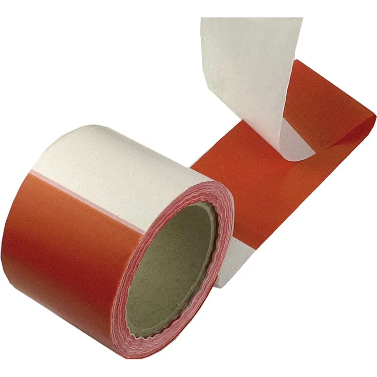 Connex Absperrband 50 m x 80 mm - rot - weiß - Beidseitig bedruckt - UV-beständig & reißfest - Aus Polyethylen (PE) - Warnband - Flatterband - Markierungsband - Absperrungsband - DY2701591
