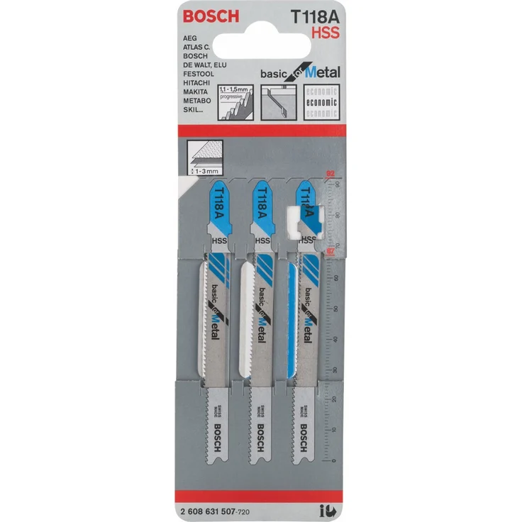 Bosch Professional 2608631507 Stichsägeblatt 3 Stichsägeblätter T 118 A – Bild 1