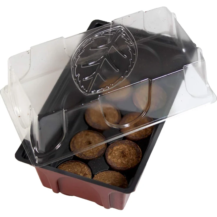 Windhager Zimmer-Gewächshaus Mini inklusiv 8 Quelltabs, terracotta - anthrazit, 11 x 19 x 6 cm, 06842 – Bild 1