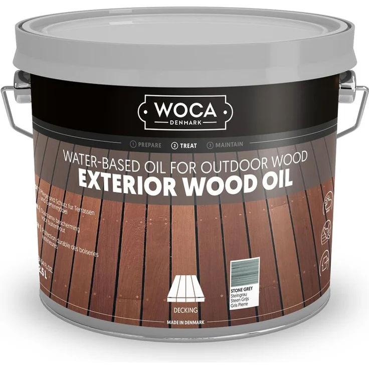 Exterior Wood Oil Steingrau 2,5 Liter - Woca – Bild 1