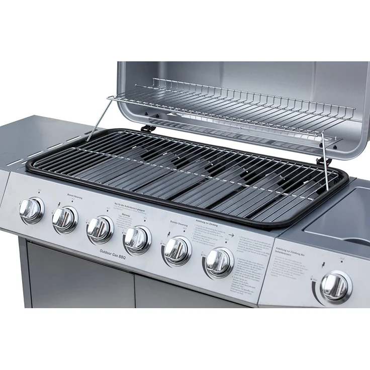 El Fuego Gasgrill, Dayton 6 Plus 1, silber, 53 x 127,5 x 97 cm, AY0460 – Bild 3