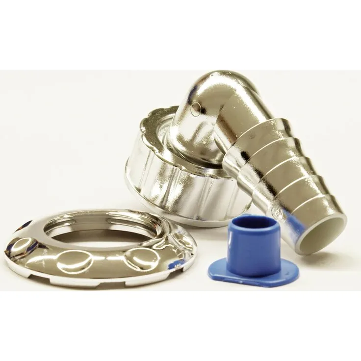 Kunststoff Anschlusswinkel 1 Zoll Schlauchtülle für Unterputzsiphon chrom - Haas