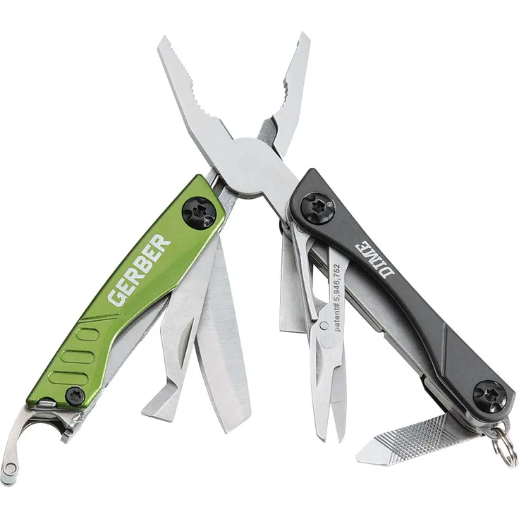 Gerber Mini-Tool, DIME, grau-grün, Zange, Stahl 3Cr13, Nagelreiniger