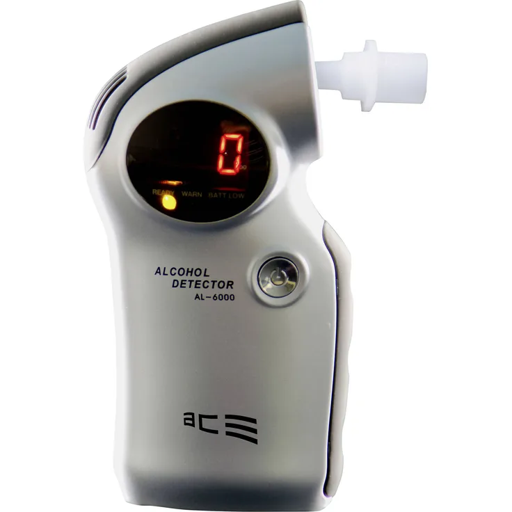 A AL6000 Alkoholtester Silber 0.0 bis 4 ? auswechselbarer Sensor, inkl. Display