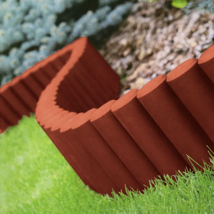 Beeteinfassung 2,7m Beetumrandung Zierzaun Rasenkante Palisade Mähkante Zaun terrakotta