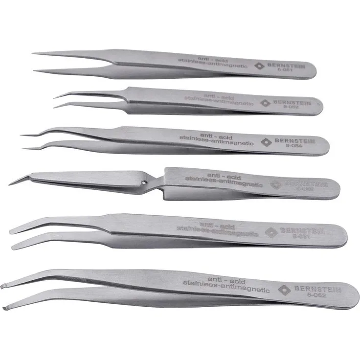 Bernstein Werkzeuge 5-050-ES SMD Pinzetten Satz 6-tlg