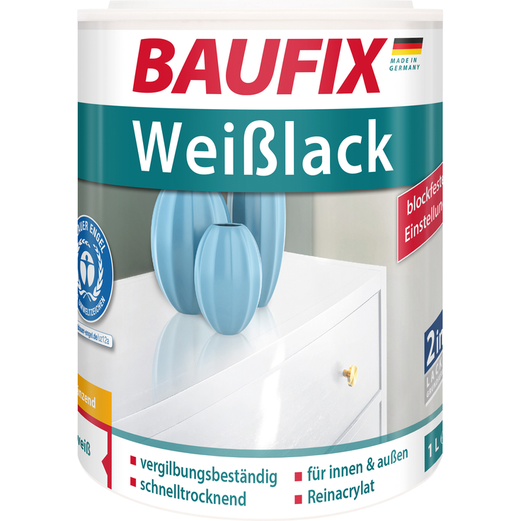 Baufix Weißlack seidenmatt, 1 l