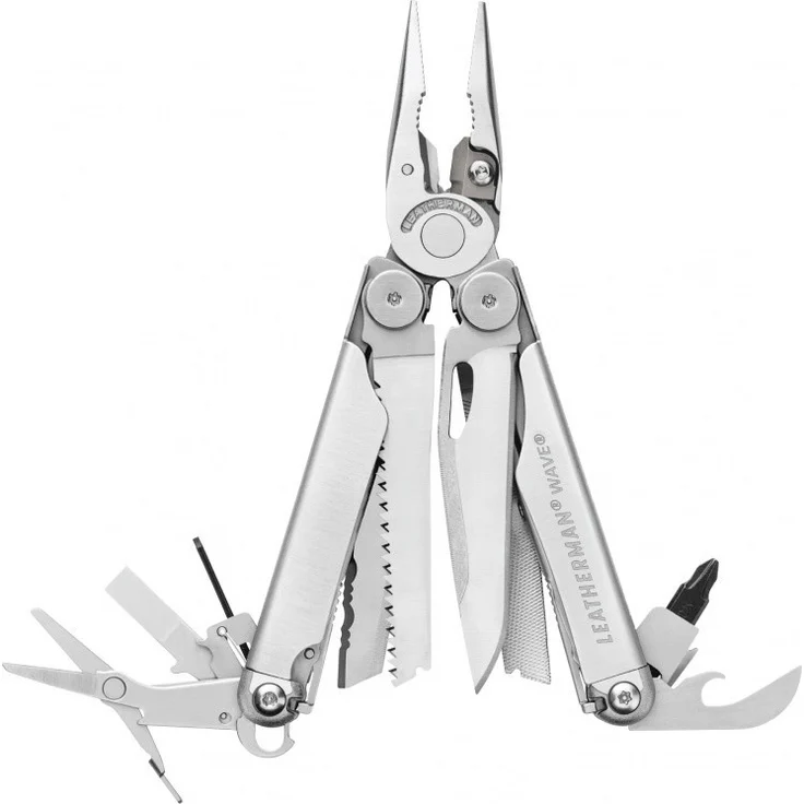 Leatherman 832524 Multitool WAVE PLUS, Silber, Edelstahl, mit 18 Funktionen – Bild 1