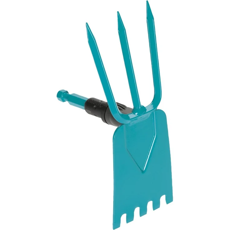 GARDENA combisystem-Gartenhacke: Hacke mit geradem Blatt, 3 Zinken, 9 cm Arbeitsbreite, aus hochwertigem Qualitätsstahl, Duroplast-beschichtet (3219-20) – Bild 1