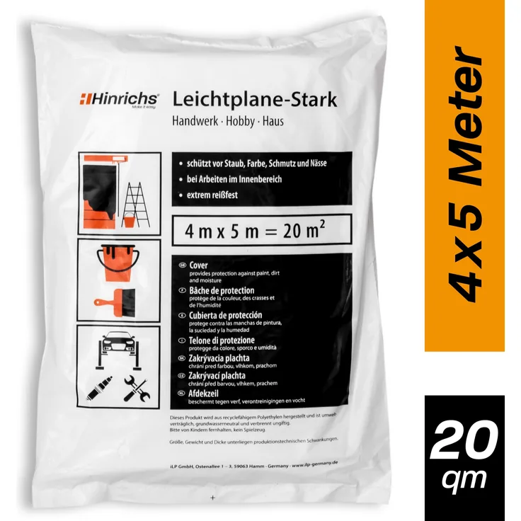 Hinrichs Abdeckfolie 4x5m für Malerarbeiten