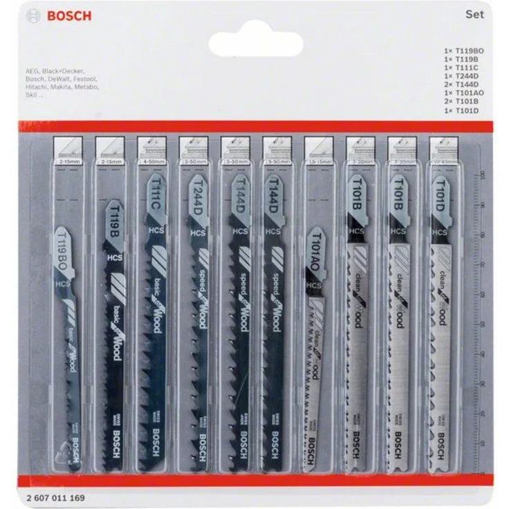Bosch Professional 10tlg. Stichsägenblätter Set (für Holz, Zubehör für Stichsägen mit T-Schaft Aufnahme) – Bild 1