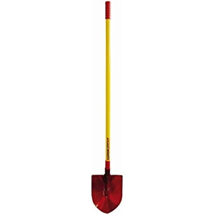 HaWe Frankfurter Schaufel ''Premium'' 290 x 270 mm, Aluminium, rot / gelb, 120 x 29 x 5 cm