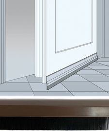 Türleiste mit Bürste braun, Aluminium