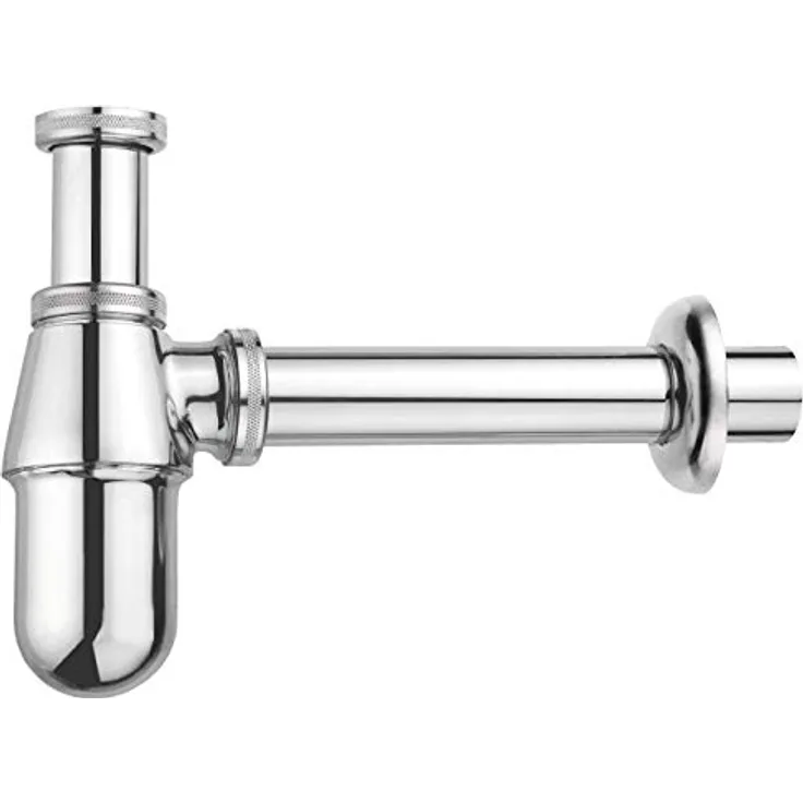 Cornat Tassen-Geruchsverschluss für Waschtische - 1 1-4 Zoll x 32 mm - Metall verchromt - Platzsparend - Pflegeleicht & korrosionsbeständig - Flaschengeruchsverschluss - T317605