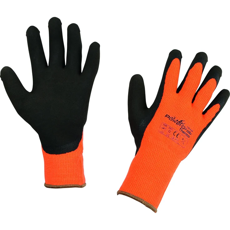 Kerbl 297382 PowerGrab Thermo Strickhandschuh Latex mit Acrylfutter Größe: 8, orange