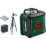 Bosch Kreuzlinienlaser UniversalLevel 360 (Stativ, grüner Laser, Arbeitsbereich: bis zu 24 m, Genauigkeit: ± 0,4 mm-m, selbstnivellierend: bis ± 4°, 4x AA-Batterien, im Karton)