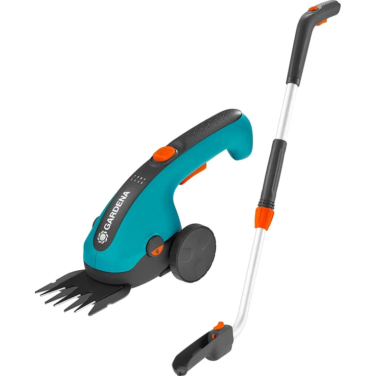 GARDENA ClassicCut Li Akku-Grasschere, 9855-20, mit Teleskopstiel und Rädern, mit Akku und Ladegerät – Bild 1