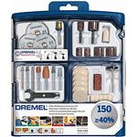 Dremel SC724 EZ SpeedClic Mehrzweck Zubehörset (150 Dremel Zubehören zum Schleifen, Schneiden, Schärfen, Polieren, Reinigen, Gravieren, Schnitten)
