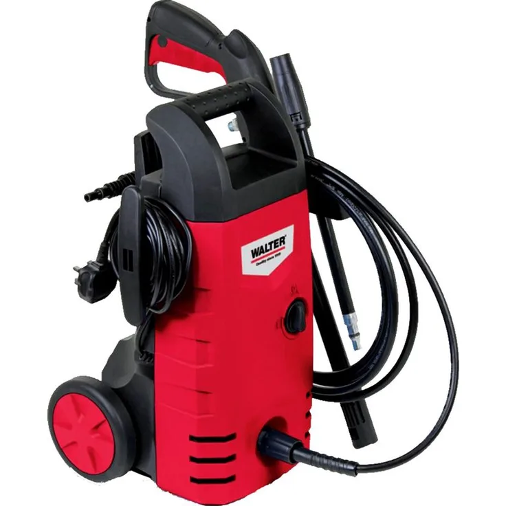 WALTER Hochdruckreiniger 230V 1400W, max 105bar, 6,5l-min, umfangreiches Zubehör, Einstellen der Strahlform