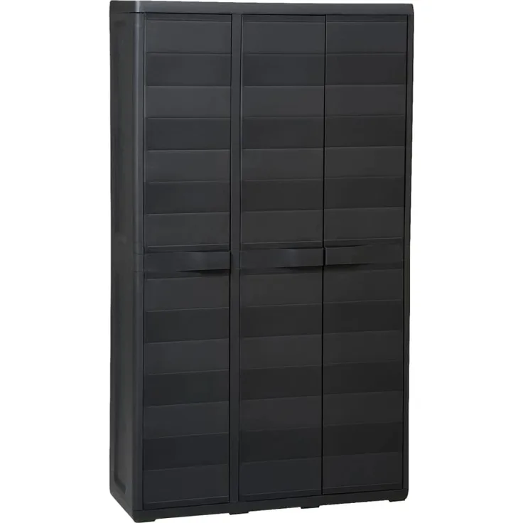 vidaXL Gartenschrank Polypropylen, 97 x 38 x 171 cm, schwarz