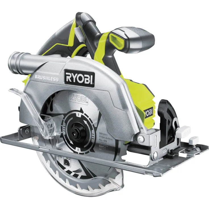 Ryobi Handkreissäge 18V, mit Spindelarretierung, Sägeblattdurchmesser 184 mm, mit Sägeblatt, ohne Akku, R18CS7-0, 200 W, 18 V, Hyper Grün
