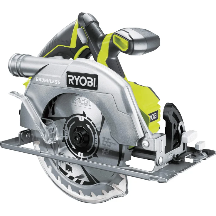 Ryobi Handkreissäge 18V, mit Spindelarretierung, Sägeblattdurchmesser 184 mm, mit Sägeblatt, ohne Akku, R18CS7-0, 200 W, 18 V, Hyper Grün