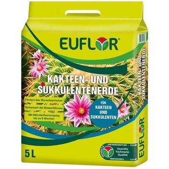 EUFLOR Kakteen und Sukkulentenerde mit ausgewogener Grunddüngung, 5