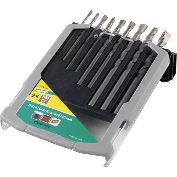 1 Spezial-Betonbohrer-Set HM 9-tlg ø3-10