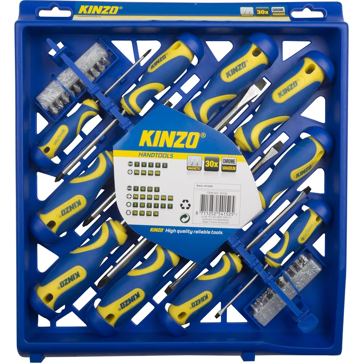 KINZO Screwdriver Set CR-V ST 30 Stück, 54152