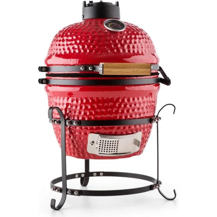 Princesize Kamado-Grill Keramikgrill Edelstahl-Grillrost Smoker BBQ rot Rot – Bild 1