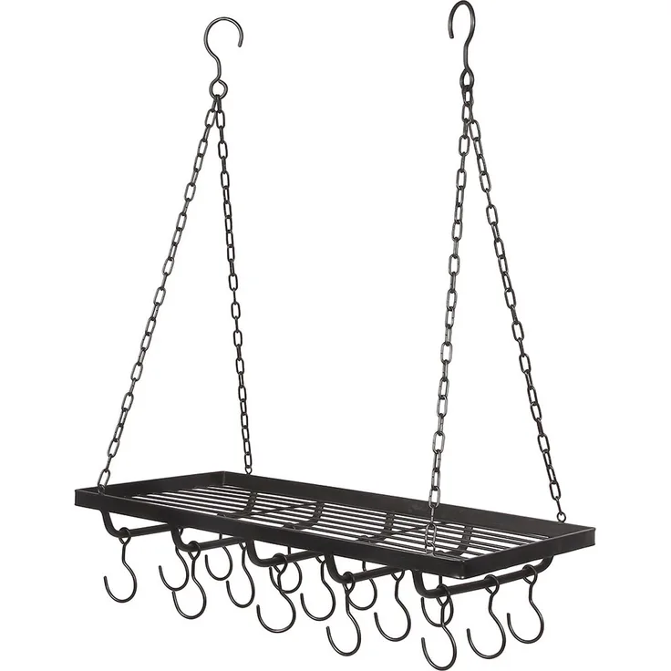 Eisen Topfhänger schwarz 60x28x7cm Wurstkrone Kräuterkorb Küchenkrone Topfhänger