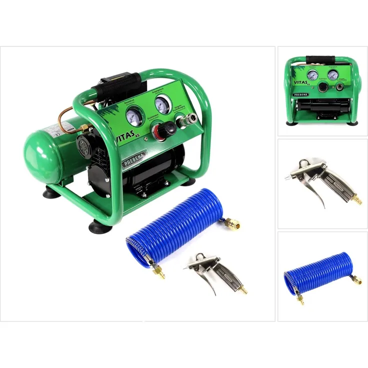 Prebena Komplettpaket mit Kompressor VITAS 45 0-VITAS45 und Blaspistole Z175.80 und Spiralschlauch 7,5m Z160.11