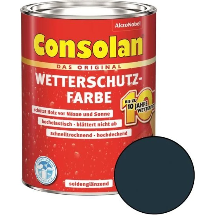 Consolan Wetterschutz-Farbe anthrazitgrau 750 ml RAL 7016 – Bild 2