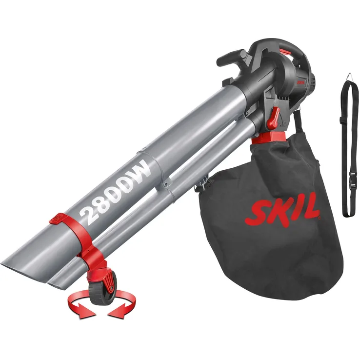 Skil Laubbläser - Laubsauger (2800 W, mit Fangsack 45 l, mit Häckselfunktion, Luftstrom 270 km-h, Gartengerät) F0150792AA Häckselfunktion