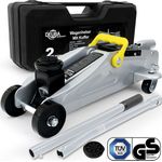 Deuba Hydraulischer Wagenheber 2 Tonnen inkl. Koffer Tragegriff Roll- und Lenkbar inkl. Gummiauflage Rangierwagenheber