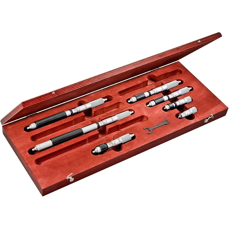 Starrett S824DZ Fix-Reichweitenmessgeräte-Set, 5-30,5 cm Reichweite, 0,001 cm Graduation, -0,001 Zoll Genauigkeit, 7-teiliges Set