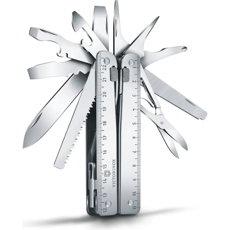 Victorinox Multifunktionswerkzeug Swiss Tool (28 Funktionen, Nylon-Etui, Sehr Robust) silber