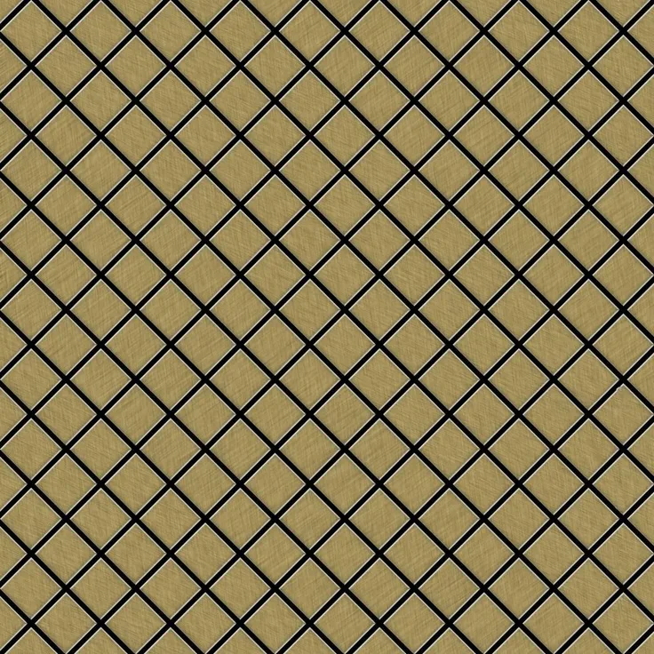 Mosaik Fliese massiv Metall Titan gebürstet in gold 1,6mm stark ALLOY Diamond-Ti-GB 0,91 m2