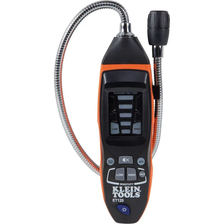KLEIN TOOLS ET120 Gaslecksuchgerät für brennbare Gase, schwarz-orange, voltage - input range (volts) = none sensors inc