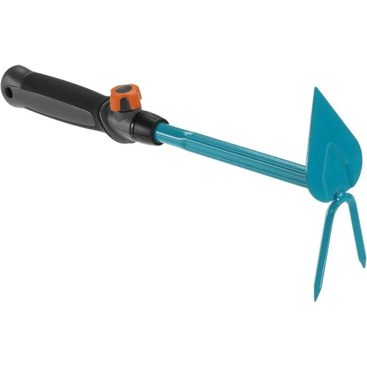 GARDENA combisystem-Kleinhäckchen: 2-Zinken-Doppelhacke zum Lockern des Bodens, Arbeitsbreite 6 cm, spitze Form, ergonomischer Griff, Korrosionsschutz (8911-20)