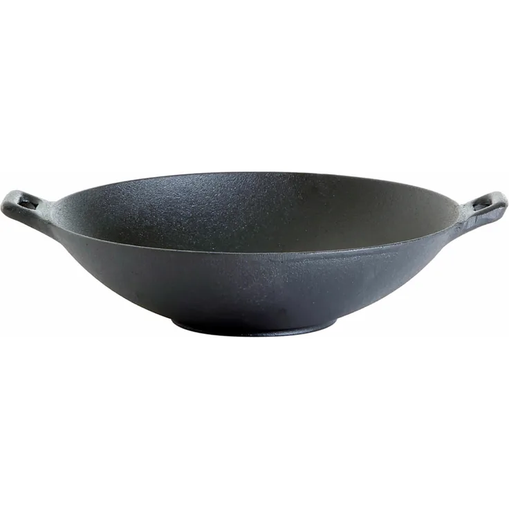 Wok aus Gusseisen - Ø 25cm, H: 7,5cm - mit 2 Griffen