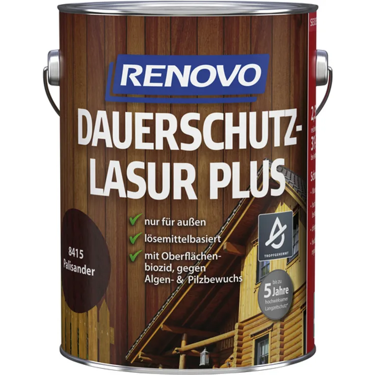 Renovo - Dauerschutzlasur für außen, 2,5 l, braun, seidenglänzend - braun 4006559090741