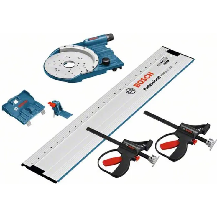 Bosch Professional Systemzubehör-Paket FSN OFA 32 KIT 800 (beinhaltet Führungsschiene mit Lochraster, Führungsschienenadapter, 2 Klemmzwingen, Zusatzadapter)