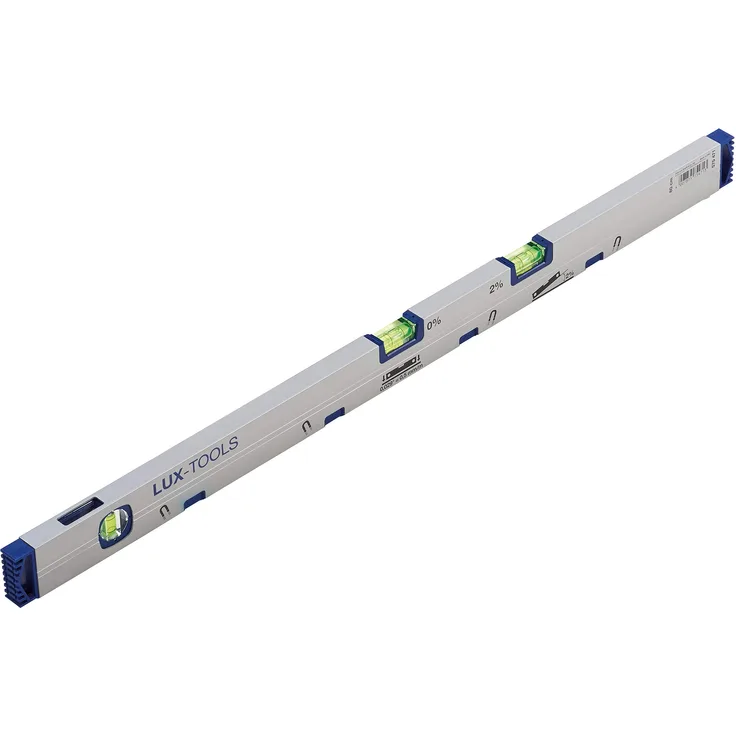 LUX-TOOLS Comfort Wasserwaage 80 cm | Magnetische Aluminium-Wasserwaage mit drei Libellen für horizontale und vertikale Messungen