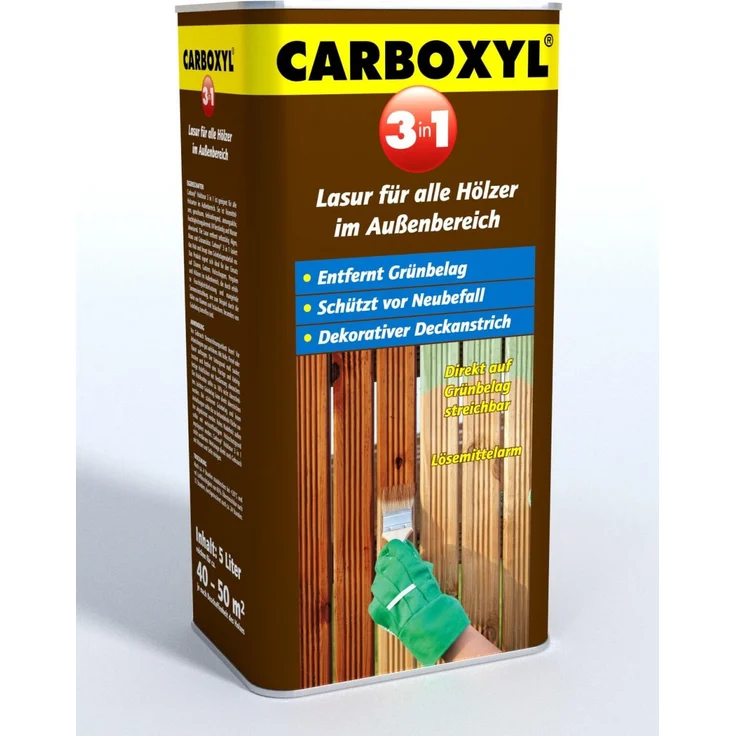 Wilckens Holzschutzlasur Carboxyl 3 in 1 5 l, braun – Bild 1
