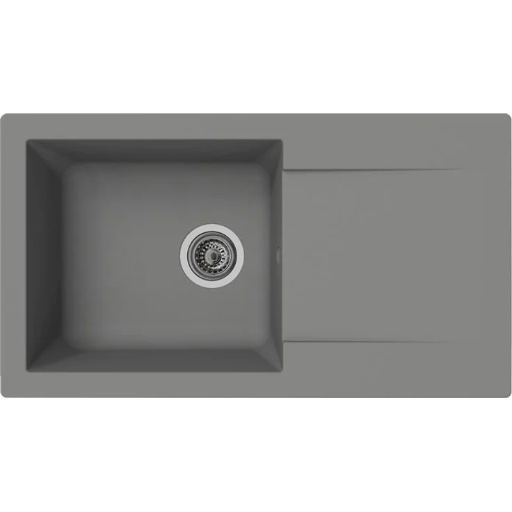 Respekta Denver Mineralite Einbauspüle mit 1 Becken, 78 x 44 cm, betongrau – Bild 1