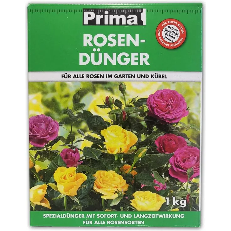PLANTOP Prima Rosendünger mit Langzeitwirkung, NPK-Dünger 6+6+8, 1 kg