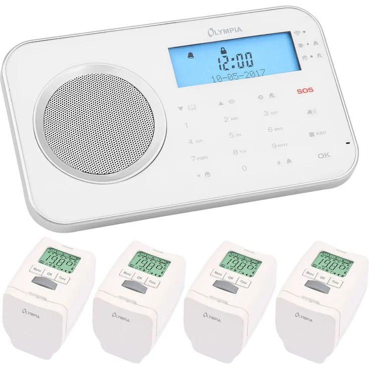 OLYMPIA Prohome 8700 Funk Haus Alarmanlage mit WLAN GSM 4 Heizungsregler smart